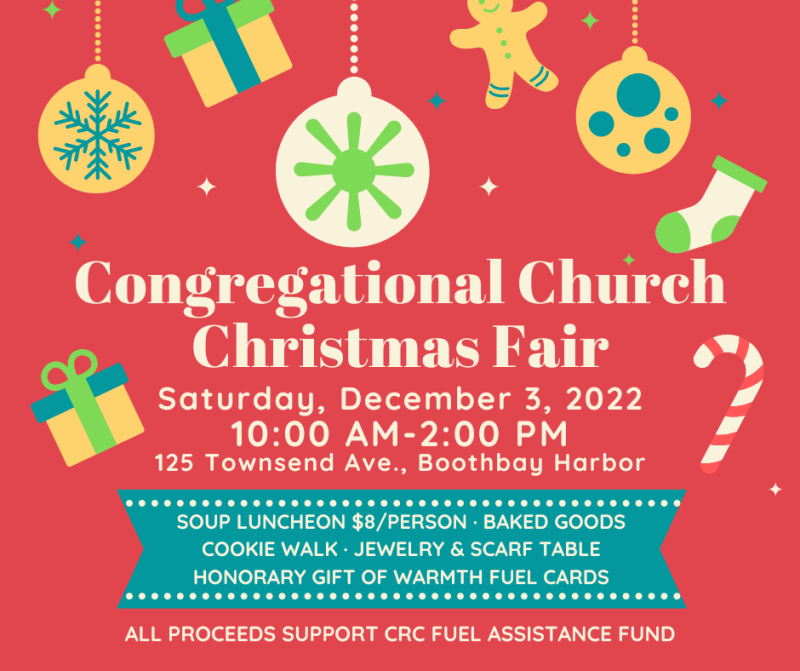 Annual Congregational Church Christmas Fair Dec. 3 Wiscasset Newspaper